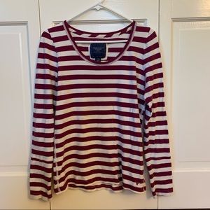 XL Women’s American Eagle Cranberry Striped Shirt